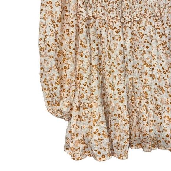 Altard state boho floral smocked puff sleeve mini dress - Picture 10 of 13